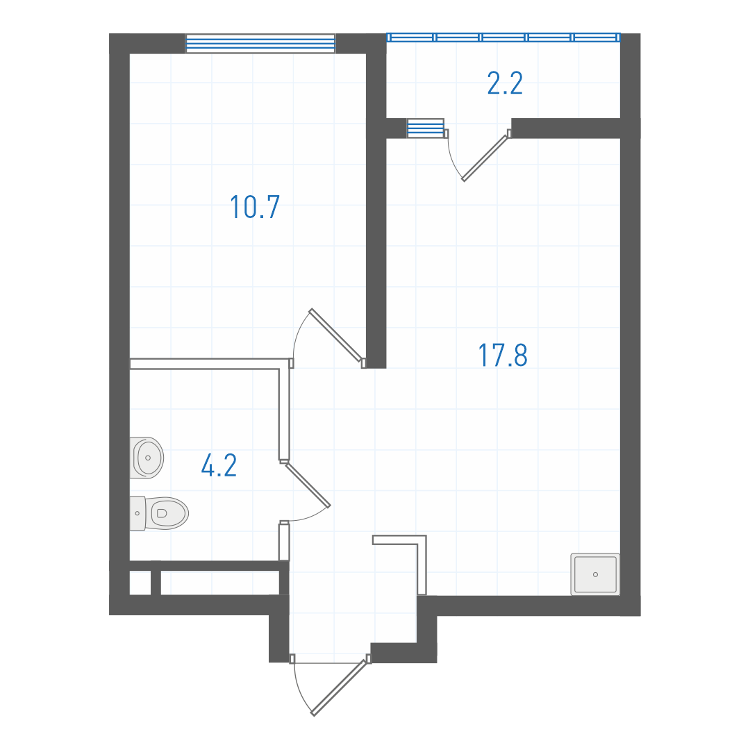 1 комнатная квартира № 1.2.1.2