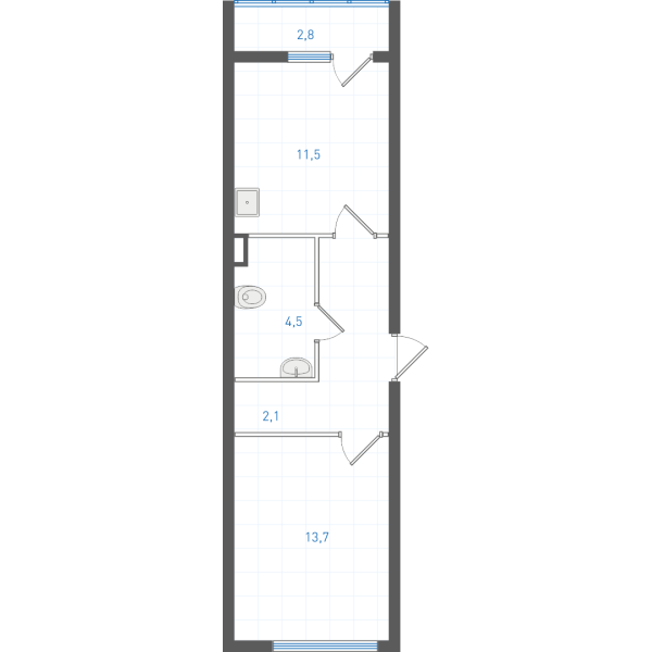 1 комнатная № 1.1.12.1
