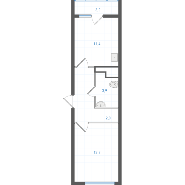 1 комнатная № 1.2.5.18