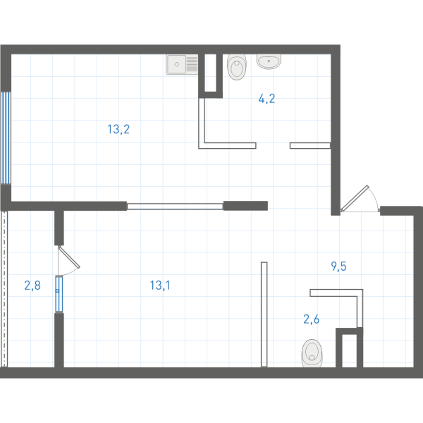 1 комнатная № 1.8.5.2