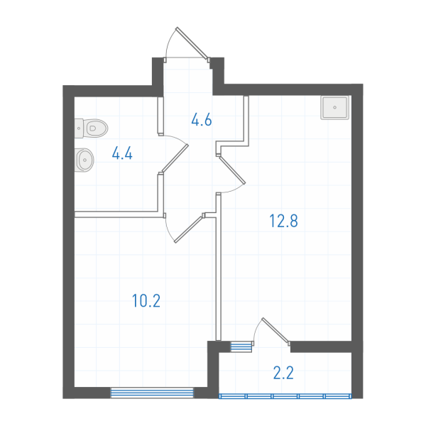 1 комнатная № 1.2.5.2
