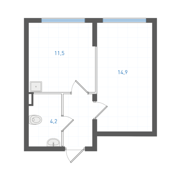 1 комнатная № 1.4.4.1