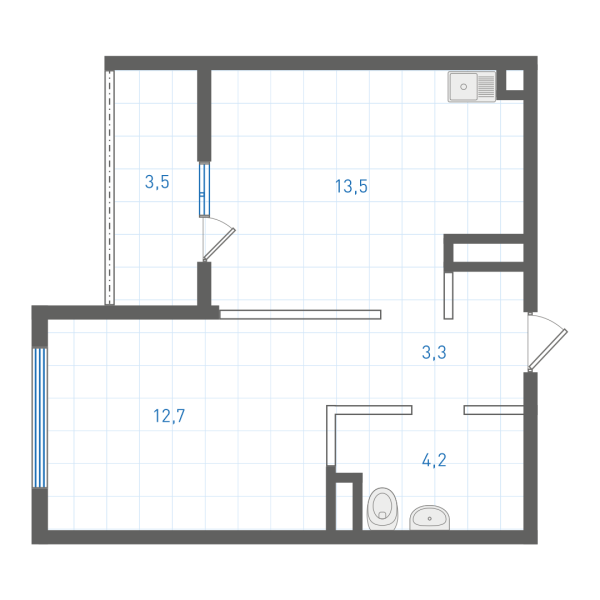1 комнатная № 1.8.6.3