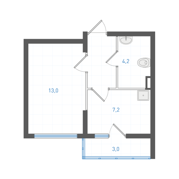 1 комнатная № 1.3.11.1