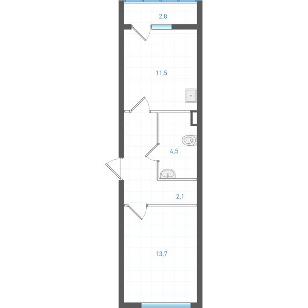 1 комнатная № 1.2.5.1