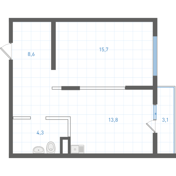 1 комнатная № 1.8.4.2