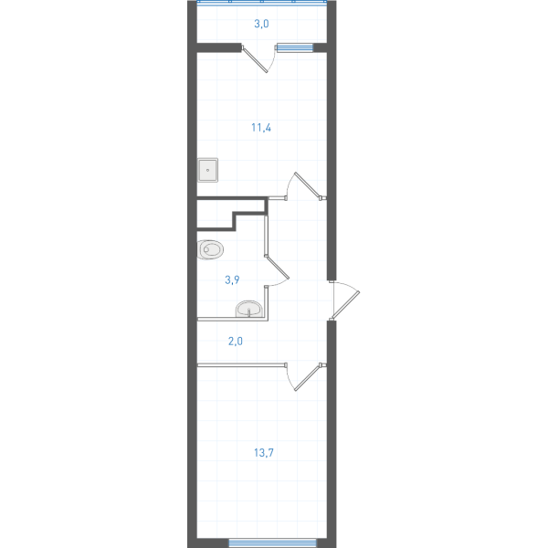 1 комнатная № 1.1.12.18