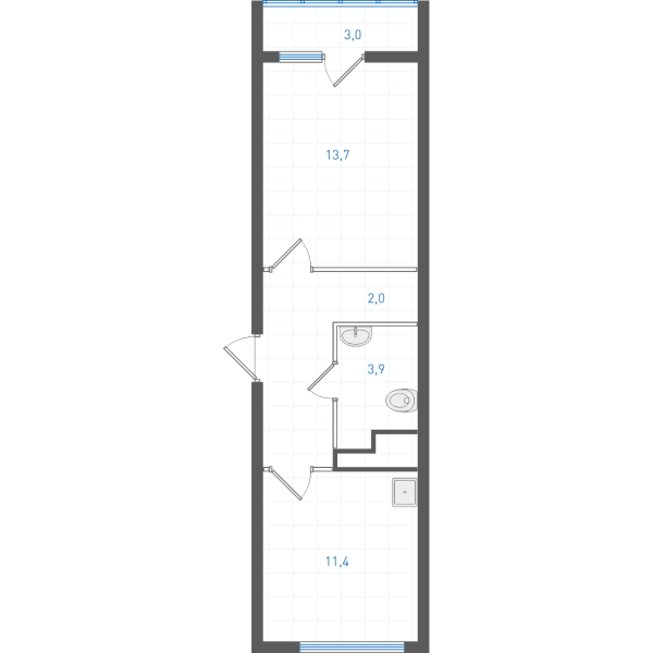 1 комнатная № 1.4.5.16
