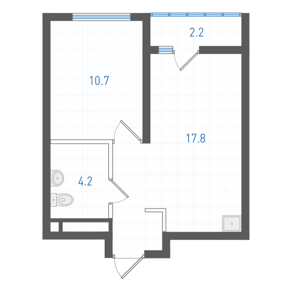 1 комнатная № 1.2.1.20